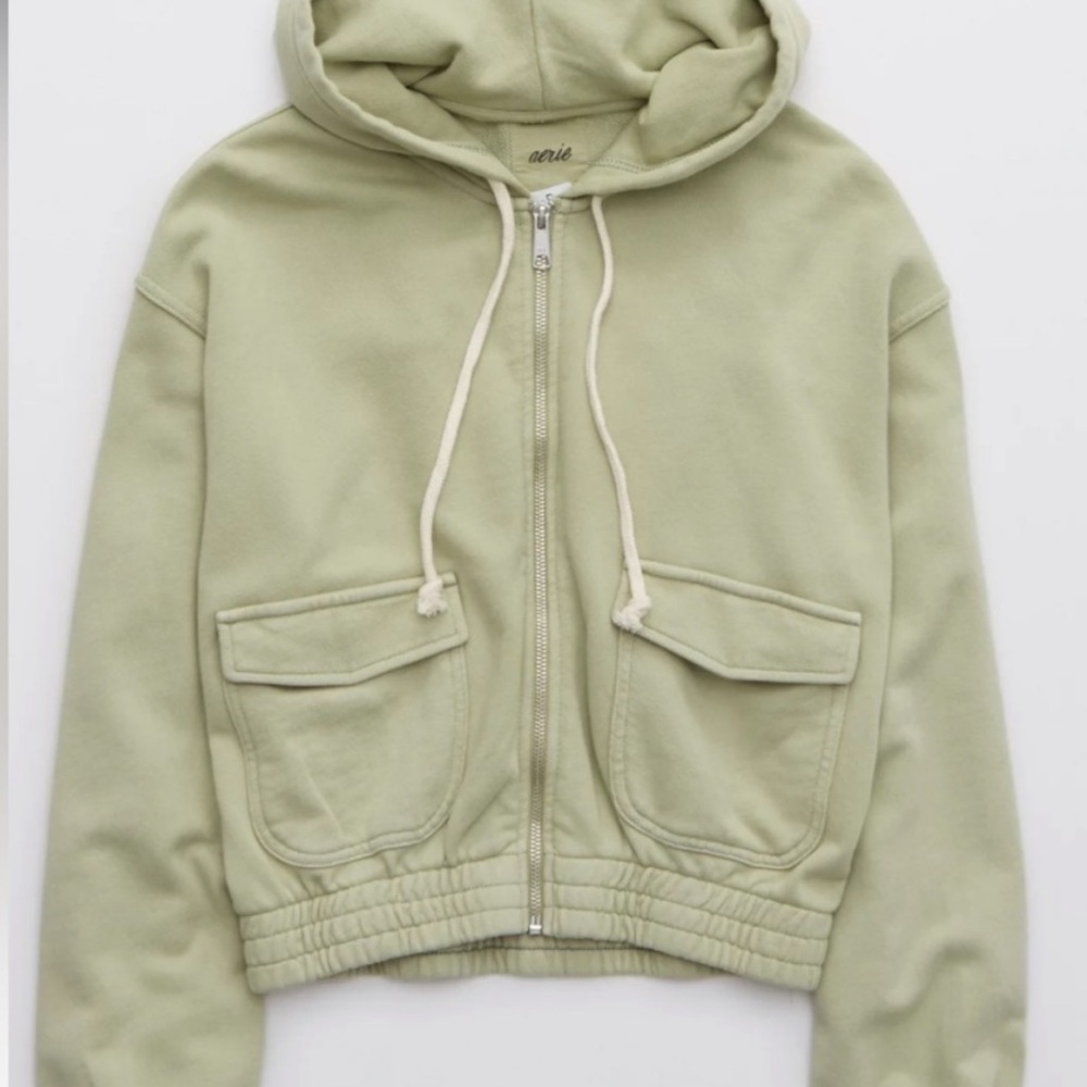 AERIE Mint Green Zip Up Jacket